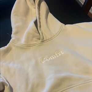 Comfort Embroidered Kids Hoodie - Cream